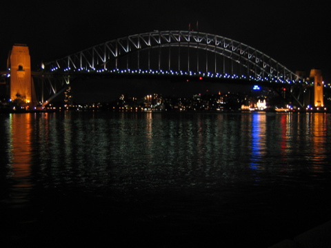 Harbor Bridge at night